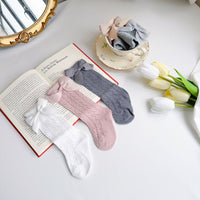 Load image into Gallery viewer, Girls Solid Color Bow Accessories Socks Wholesale 230323654
