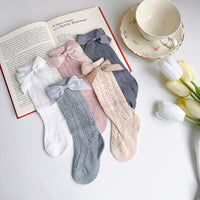 Load image into Gallery viewer, Girls Solid Color Bow Accessories Socks Wholesale 230323654
