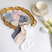 Load image into Gallery viewer, Girls Solid Color Bow Accessories Socks Wholesale 230323654
