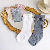 Load image into Gallery viewer, Girls Solid Color Bow Accessories Socks Wholesale 230323654
