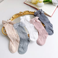 Load image into Gallery viewer, Girls Solid Color Bow Accessories Socks Wholesale 230323654
