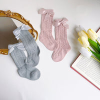 Load image into Gallery viewer, Girls Solid Color Bow Accessories Socks Wholesale 230323654
