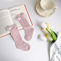 Load image into Gallery viewer, Girls Solid Color Bow Accessories Socks Wholesale 230323654
