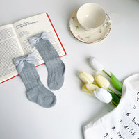 Load image into Gallery viewer, Girls Solid Color Bow Accessories Socks Wholesale 230323654
