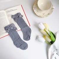 Load image into Gallery viewer, Girls Solid Color Bow Accessories Socks Wholesale 230323654

