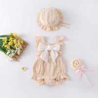 Load image into Gallery viewer, Baby Girls Solid Color Bow Rompers Wholesale 230326220
