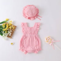 Load image into Gallery viewer, Baby Girls Solid Color Bow Rompers Wholesale 230326220
