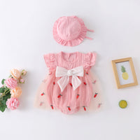 Load image into Gallery viewer, Baby Girls Bow Embroidered Rompers Wholesale 230326228
