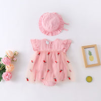 Load image into Gallery viewer, Baby Girls Bow Embroidered Rompers Wholesale 230326228
