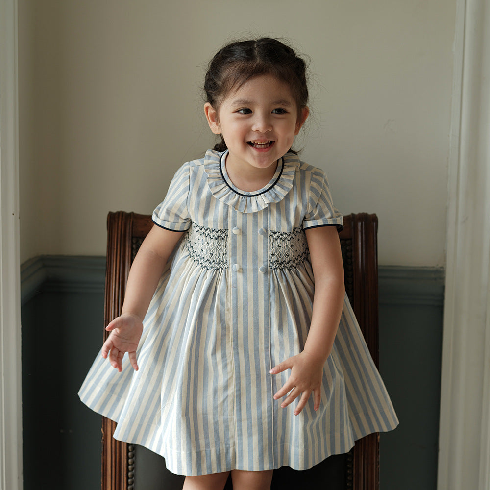 Baby Kid Girls Striped Dresses Wholesale 230326229