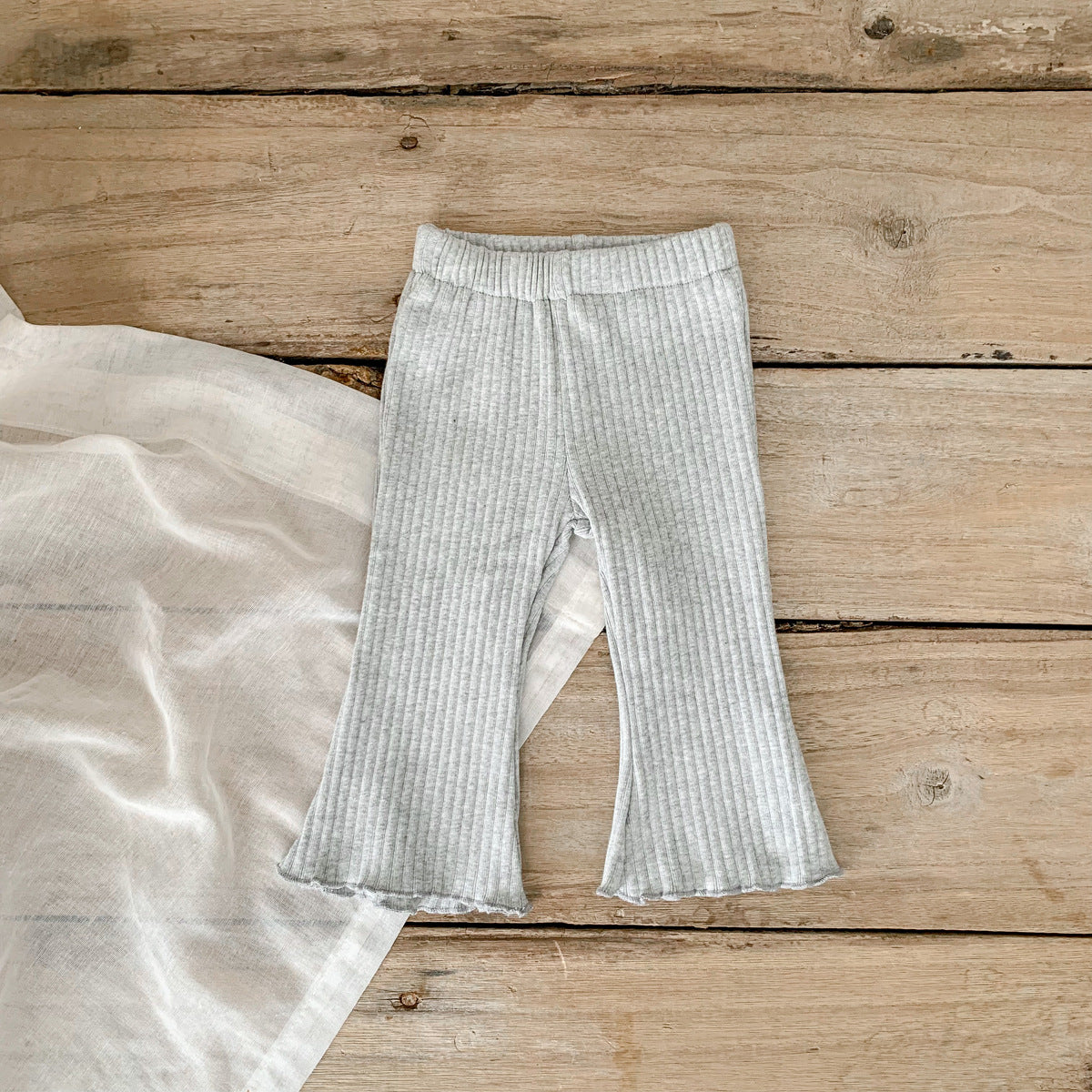 Baby Girls Solid Color Muslin&Ribbed Pants Wholesale 230326237