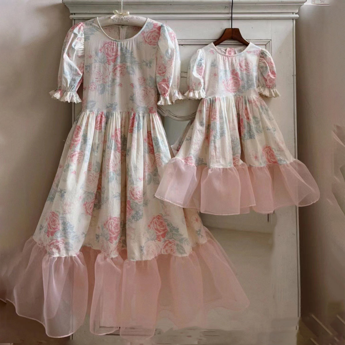 Mommy And Me Baby Kid Flower Print Dresses Wholesale 230326272