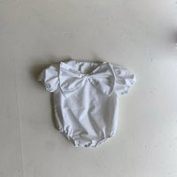 Load image into Gallery viewer, Baby Girls Solid Color Bow Rompers Wholesale 230326283
