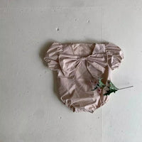 Load image into Gallery viewer, Baby Girls Solid Color Bow Rompers Wholesale 230326283
