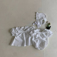 Load image into Gallery viewer, Baby Girls Solid Color Bow Rompers Wholesale 230326283
