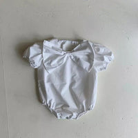 Load image into Gallery viewer, Baby Girls Solid Color Bow Rompers Wholesale 230326283
