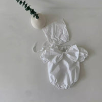Load image into Gallery viewer, Baby Girls Solid Color Bow Rompers Wholesale 230326283
