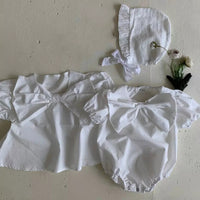 Load image into Gallery viewer, Baby Girls Solid Color Bow Rompers Wholesale 230326283

