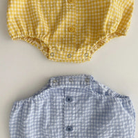 Load image into Gallery viewer, Baby Girls Checked Cartoon Print Rompers Wholesale 230326293
