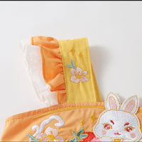 Load image into Gallery viewer, Baby Girls Flower Rabbit Embroidered Rompers Wholesale 230326320
