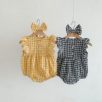 Load image into Gallery viewer, Baby Girls Checked Rompers Wholesale 230326335
