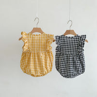 Load image into Gallery viewer, Baby Girls Checked Rompers Wholesale 230326335
