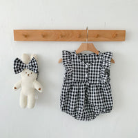 Load image into Gallery viewer, Baby Girls Checked Rompers Wholesale 230326335
