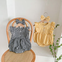 Load image into Gallery viewer, Baby Girls Checked Rompers Wholesale 230326335
