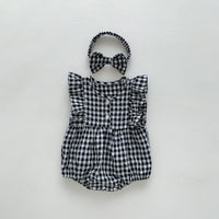 Load image into Gallery viewer, Baby Girls Checked Rompers Wholesale 230326335
