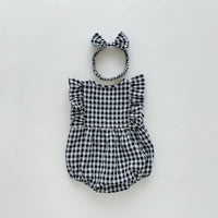Load image into Gallery viewer, Baby Girls Checked Rompers Wholesale 230326335
