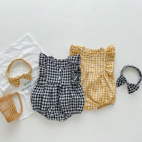 Load image into Gallery viewer, Baby Girls Checked Rompers Wholesale 230326335
