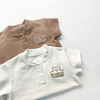 Load image into Gallery viewer, Baby Girls Letters Embroidered Muslin&amp;Ribbed Rompers Wholesale 230326336
