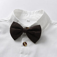 Load image into Gallery viewer, 3 Pieces Set Baby Kid Big Kid Boys Dressy Bow Shirts And Solid Color Vests Waistcoats And Jumpsuits Wholesale 230326355
