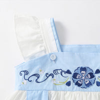 Load image into Gallery viewer, Baby Girls Flower Embroidered Rompers Wholesale 230326358
