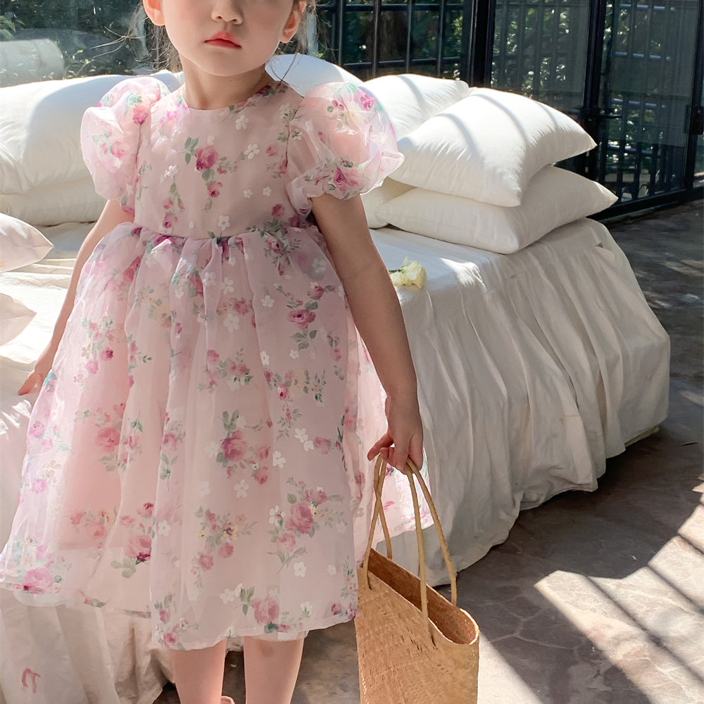 Baby Kid Girls Flower Print Dresses Wholesale 230326371