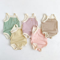 Load image into Gallery viewer, Baby Girls Checked Rompers Wholesale 230326401
