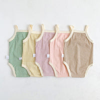 Load image into Gallery viewer, Baby Girls Checked Rompers Wholesale 230326401
