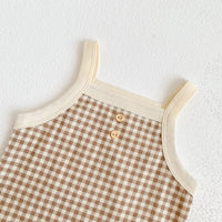 Load image into Gallery viewer, Baby Girls Checked Rompers Wholesale 230326401

