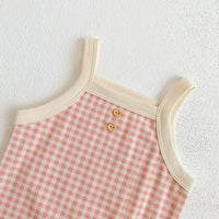 Load image into Gallery viewer, Baby Girls Checked Rompers Wholesale 230326401
