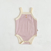 Load image into Gallery viewer, Baby Girls Checked Rompers Wholesale 230326401
