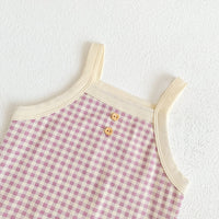 Load image into Gallery viewer, Baby Girls Checked Rompers Wholesale 230326401
