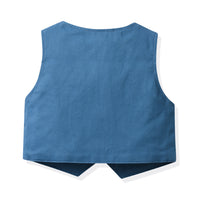 Load image into Gallery viewer, 3 Pieces Set Baby Kid Boys Birthday Party Bow Shirts Solid Color Vests Waistcoats And Color-blocking Rompers Wholesale 230326403

