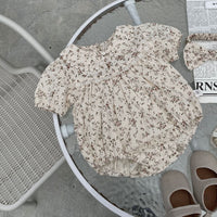 Load image into Gallery viewer, Baby Girls Flower Print Rompers Wholesale 230326405
