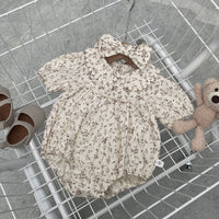 Load image into Gallery viewer, Baby Girls Flower Print Rompers Wholesale 230326405

