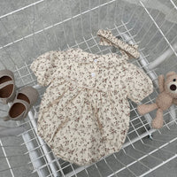 Load image into Gallery viewer, Baby Girls Flower Print Rompers Wholesale 230326405
