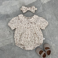 Load image into Gallery viewer, Baby Girls Flower Print Rompers Wholesale 230326405
