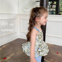 Load image into Gallery viewer, Baby Kid Girls Flower Print Tank Tops Wholesale 230326406
