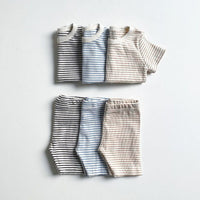 Load image into Gallery viewer, 2 Pieces Set Baby Unisex Striped T-Shirts And Shorts Wholesale 230326413

