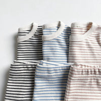 Load image into Gallery viewer, 2 Pieces Set Baby Unisex Striped T-Shirts And Shorts Wholesale 230326413
