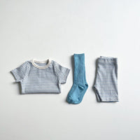 Load image into Gallery viewer, 2 Pieces Set Baby Unisex Striped T-Shirts And Shorts Wholesale 230326413
